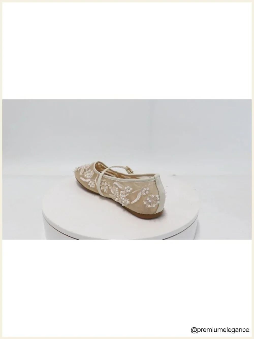 Floral Mesh Ballet Flats with Strap Women Slip On Round Toe Dress Shoes